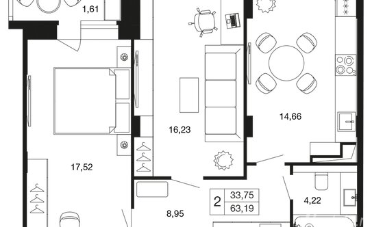Продажа 2-комн квартиры в новостройке Наро-Фоминский городской округ, улица Чкалова