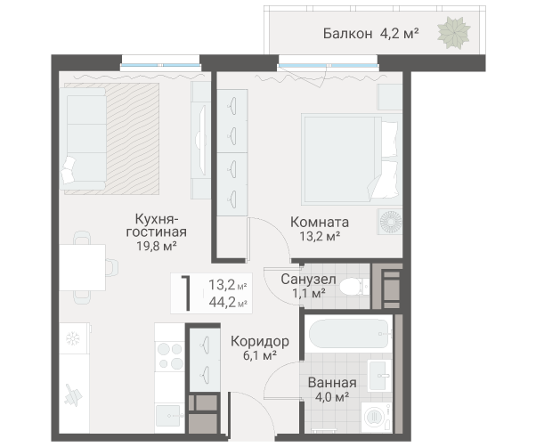 Продажа 1-комн квартиры в новостройке Санкт-Петербург г., Руднева ул.,  к. 3