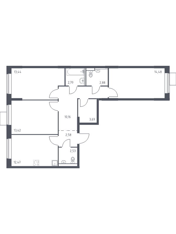 Продажа 3-комн квартиры в новостройке Москва г., Ленинградское ш.,  к. 4