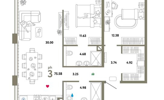 Продажа 3-комн квартиры на вторичном рынке улица Мустая Карима,  д. 12