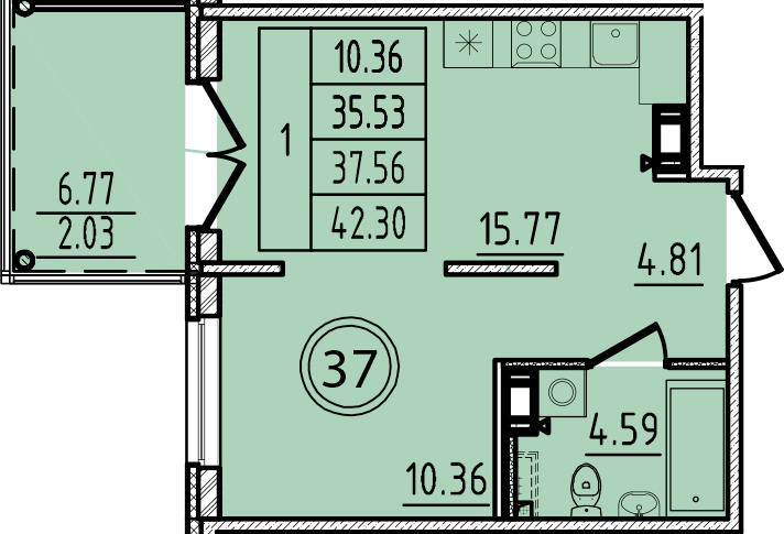 Продажа 1-комн квартиры в новостройке Шушары п., Кокколевская ул.,  к. 2