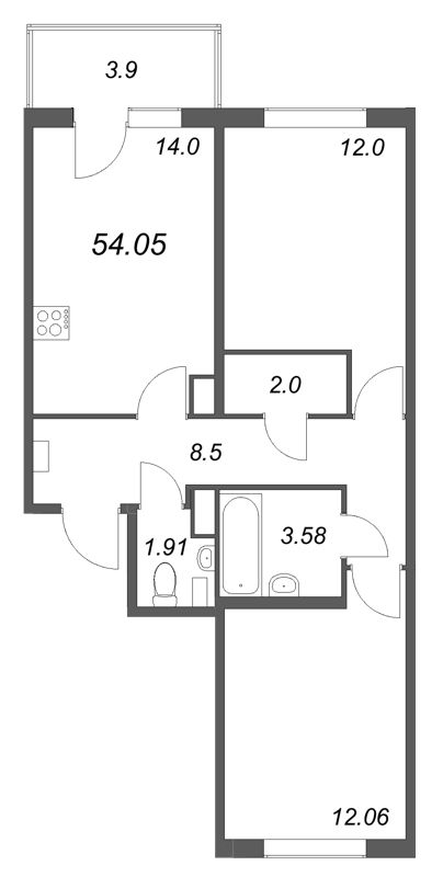 Продажа 2-комн квартиры в новостройке Стрельна п., Будённого пр-кт,  к. 5.5