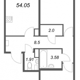Продажа 2-комн квартиры в новостройке Стрельна п., Будённого пр-кт,  к. 5.5
