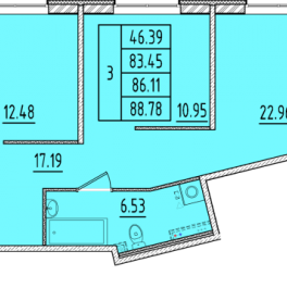 Продажа 3-комн квартиры в новостройке Шушары п., Кокколевская ул.,  к. 1