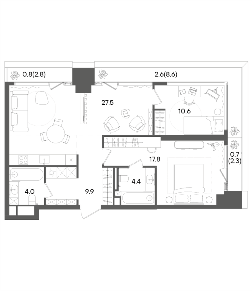 Продажа 2-комн квартиры в новостройке Москва г., Академика Семенихина ул.,  к. А