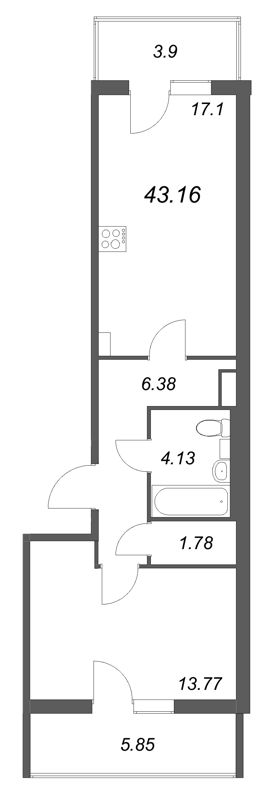 Продажа 1-комн квартиры в новостройке Стрельна п., Будённого пр-кт,  к. 5.5