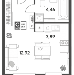 Продажа студии Пушкино г., Зелёная Роща ул.,  к. 12