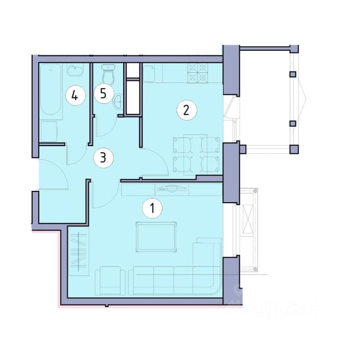 Продажа 1-комн квартиры на вторичном рынке Сабурово пгт, улица Заречная, 1