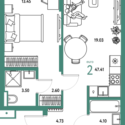 1-комн квартира Мытищи г., Комарова ул.,  к. Дом Перов