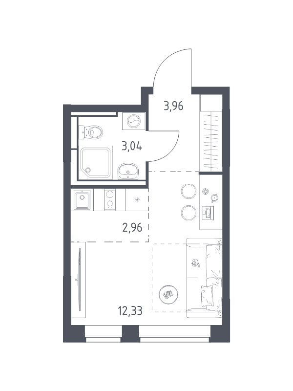 Продажа студии Богданиха д., Красная Слобода ул.,  к. 7.3
