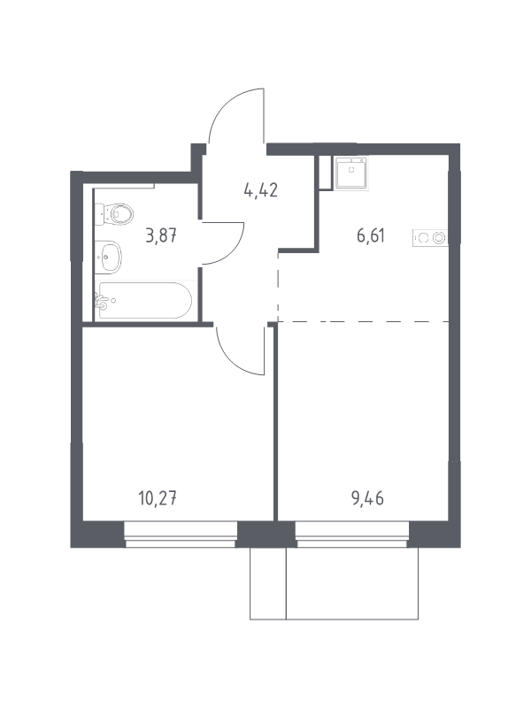 Продажа 1-комн квартиры в новостройке Мисайлово д., Молодежный б-р,  к. 14.1