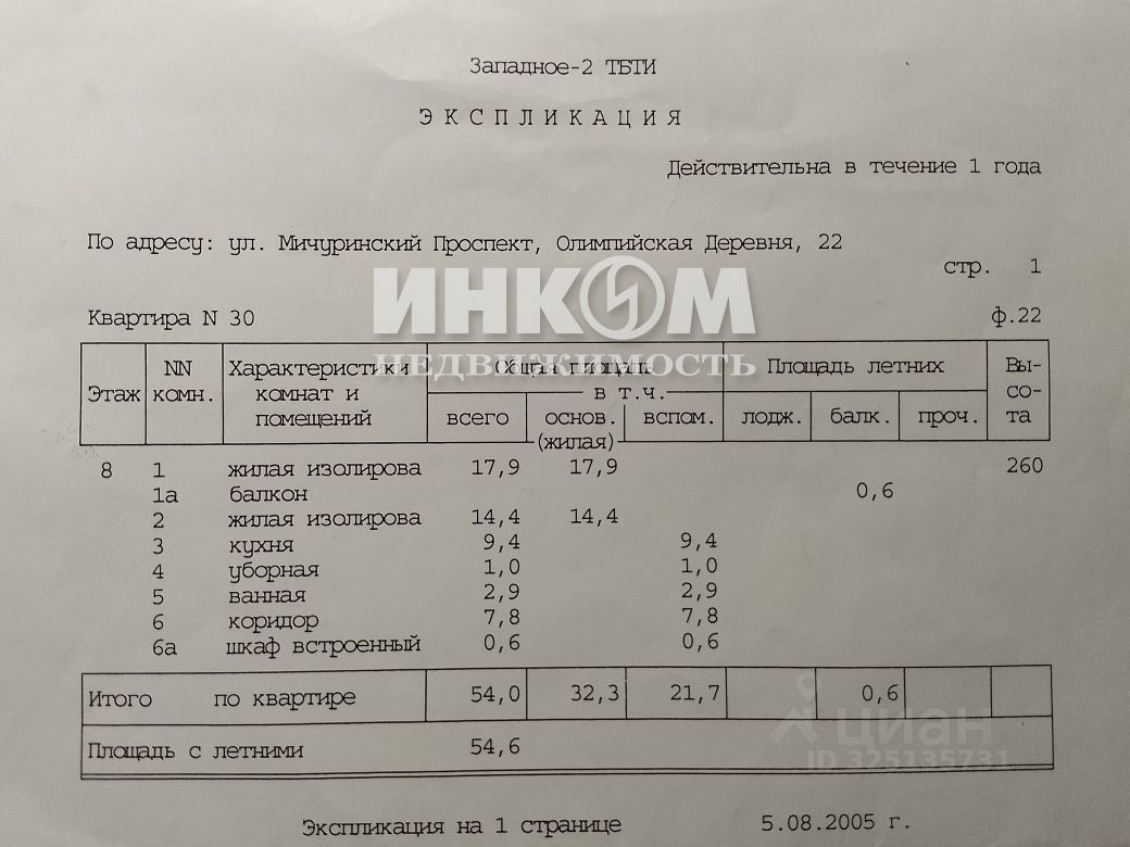 Продажа 2-комн квартиры на вторичном рынке улица Мичуринский проспект Олимпийская деревня, 22