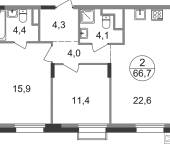 Продать Квартиры в новостройке Заречье п., Каштановая ул.   2.1
