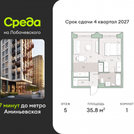 Продажа 1-комн квартиры в новостройке Очаковское шоссе