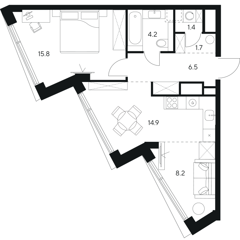 Продажа 1-комн квартиры в новостройке Москва г., Ярцевская ул.,  к. 1
