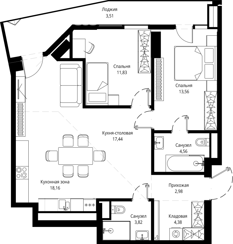 Продажа 2-комн квартиры в новостройке Москва г., 3-й Силикатный проезд,  к. Leo