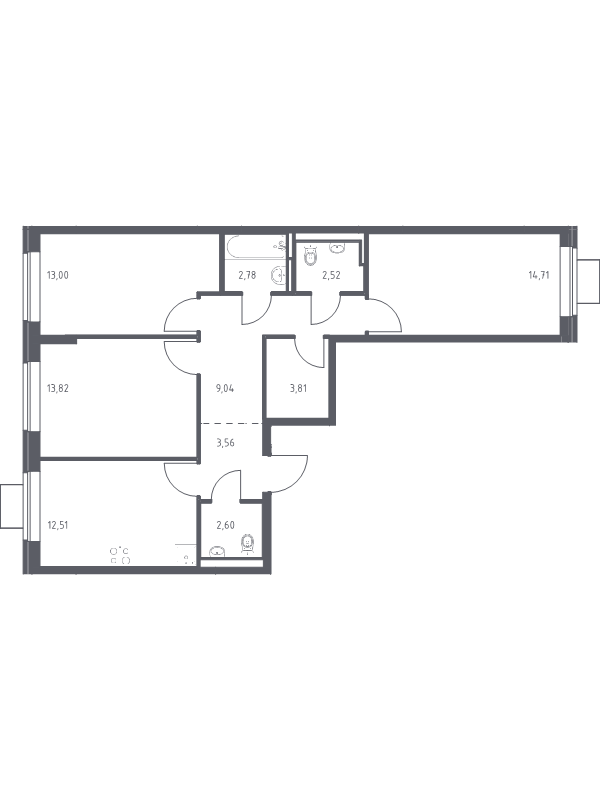 Продажа 3-комн квартиры в новостройке Богданиха д., Красная Слобода ул.,  к. 7.1