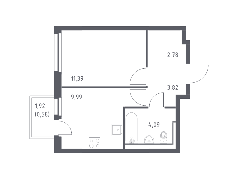 Продажа 1-комн квартиры в новостройке Новосаратовка д., Покровская Дорога ул.,  к. 1.3