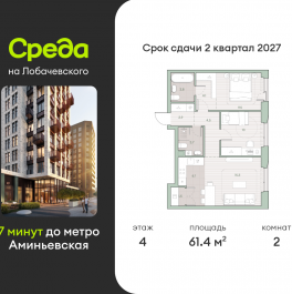 Продажа 2-комн квартиры в новостройке Очаковское шоссе