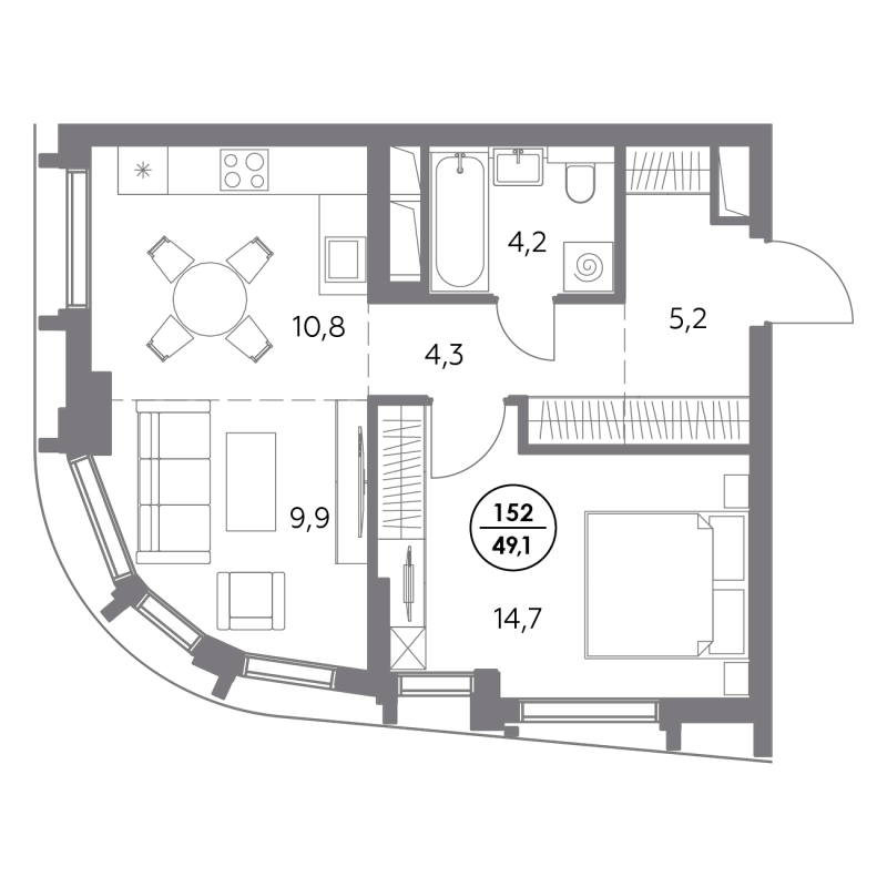 Продажа 1-комн квартиры в новостройке Москва г., Фридриха Энгельса ул.,  к. 2