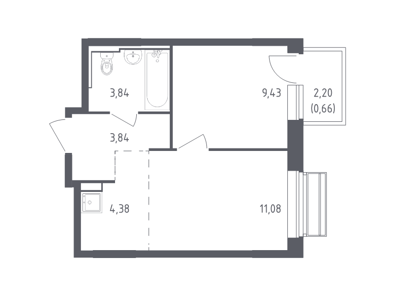 Продажа 1-комн квартиры в новостройке Лайково с., Лесная ул.,  к. 55