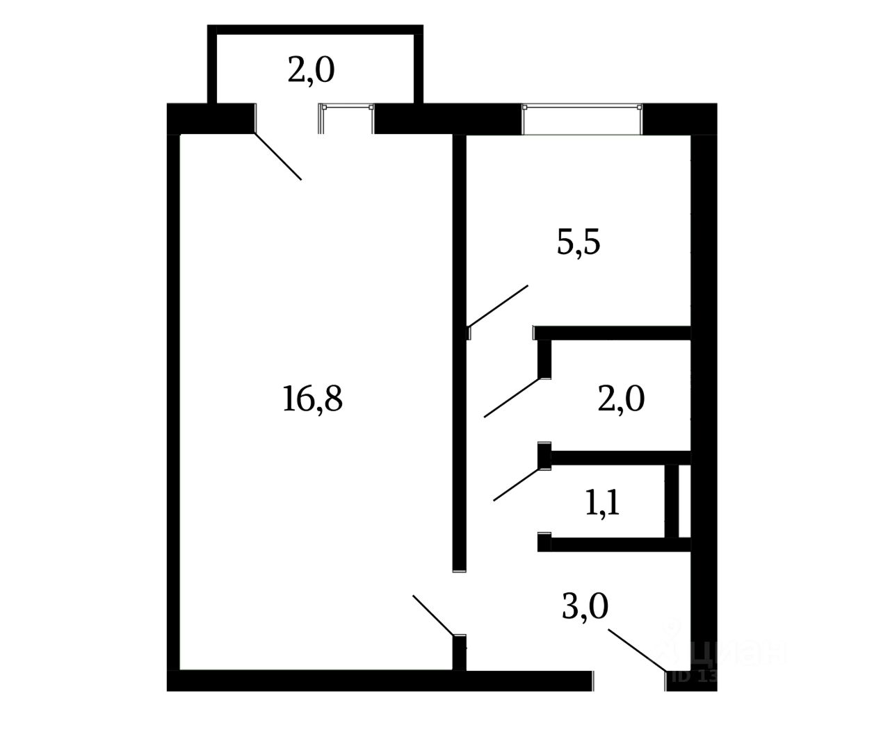 Аренда 1-комн квартиры на вторичном рынке Банный переулок, 4С1