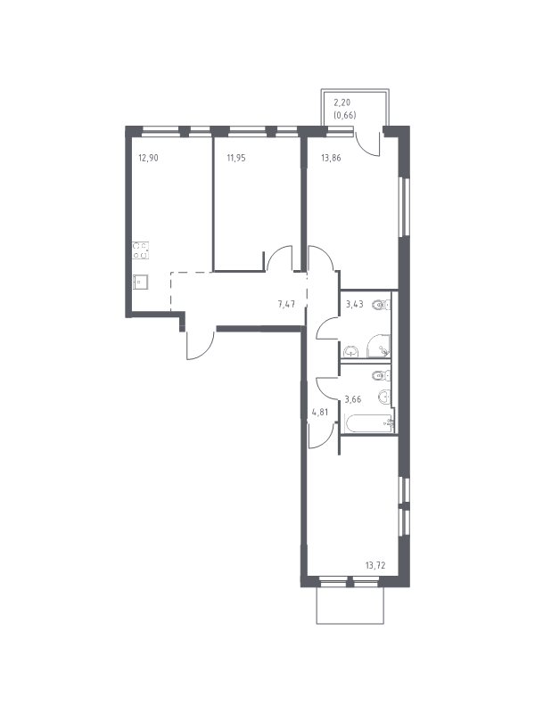 Продажа 3-комн квартиры в новостройке Новосаратовка д., Покровская Дорога ул.,  к. 1.3