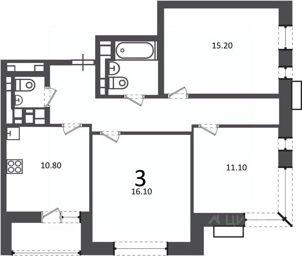 Продажа 3-комн квартиры на вторичном рынке улица 5-я Соколиной Горы, 21А