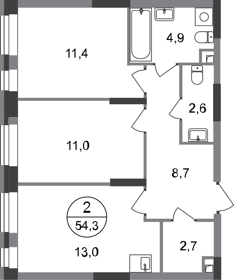 Продажа 2-комн квартиры в новостройке Московский г., Бианки ул.,  к. 7.3