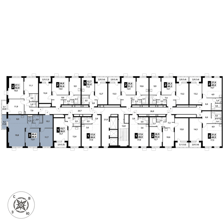 Продажа 3-комн квартиры в новостройке д. Сапроново, д. 1