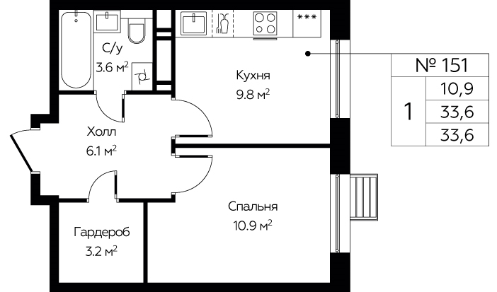 Продажа 1-комн квартиры в новостройке Столбово д,  к. 15