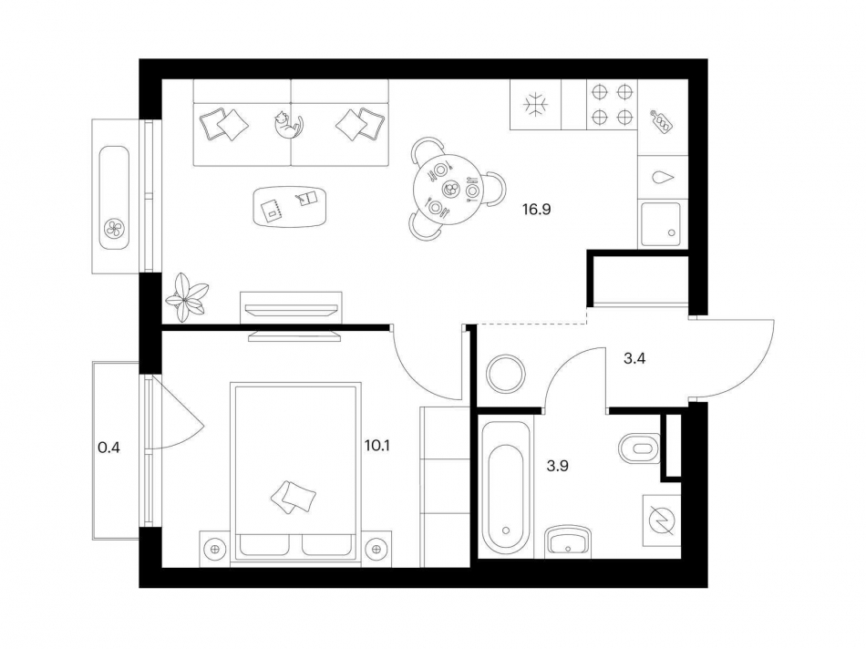 Продажа 1-комн квартиры в новостройке Ильинское-Усово, Ильинский луга, корп.4.3