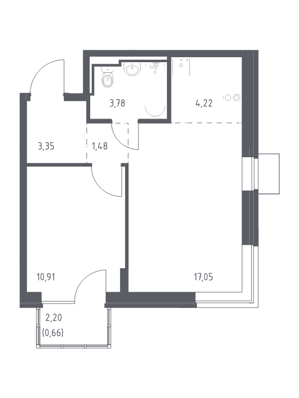 Продажа 1-комн квартиры в новостройке Богданиха д., Красная Слобода ул.,  к. 7.1