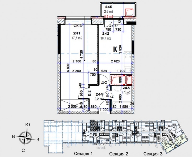 Планировка ЖК Единый стандарт, 17.7 м2