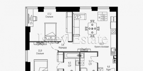 2-комн квартира Черемушкинская Б. ул,  д. 25,  к. 151