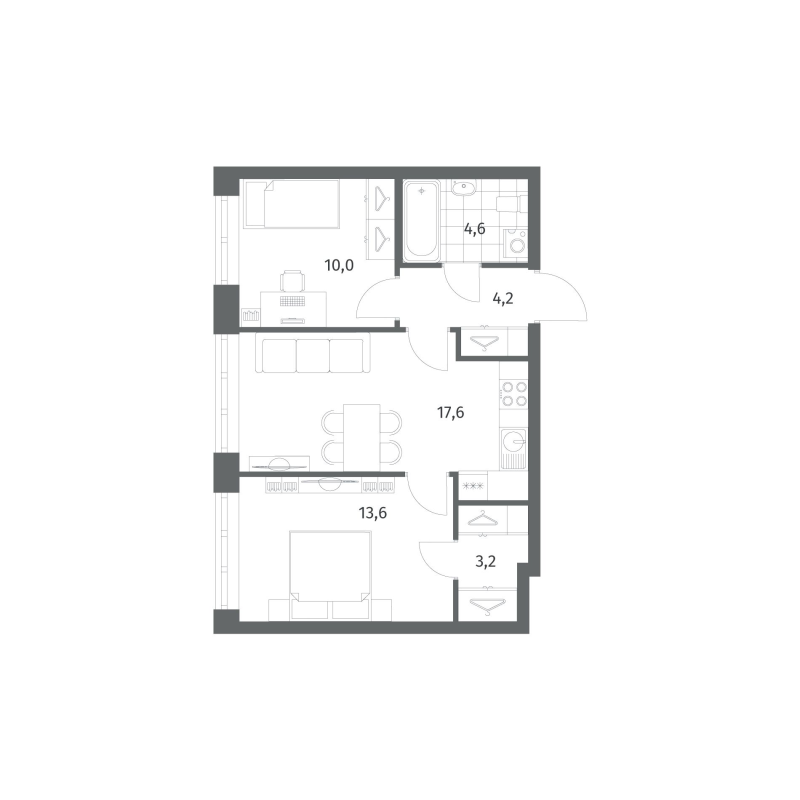 Продажа 2-комн квартиры в новостройке Новоселье п.,  к. 2.4