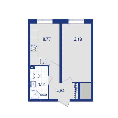 Планировка ЖК Lampo, 12.18 м2