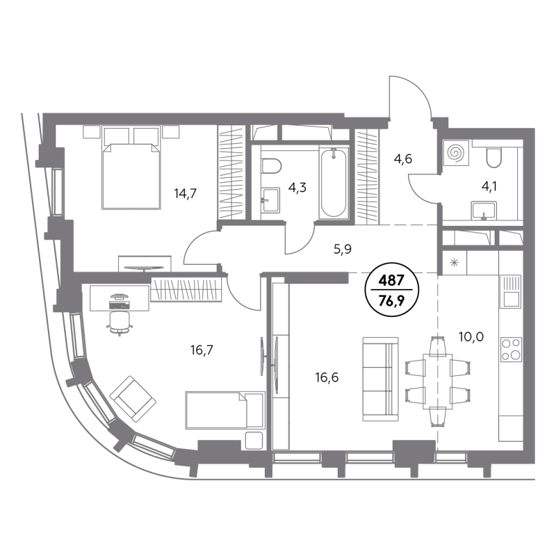 Продажа 2-комн квартиры в новостройке Москва г., Фридриха Энгельса ул.,  к. 3