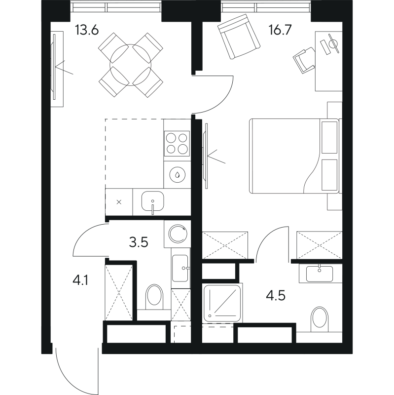 Продажа 1-комн квартиры в новостройке Москва г., Ярцевская ул.,  к. 1