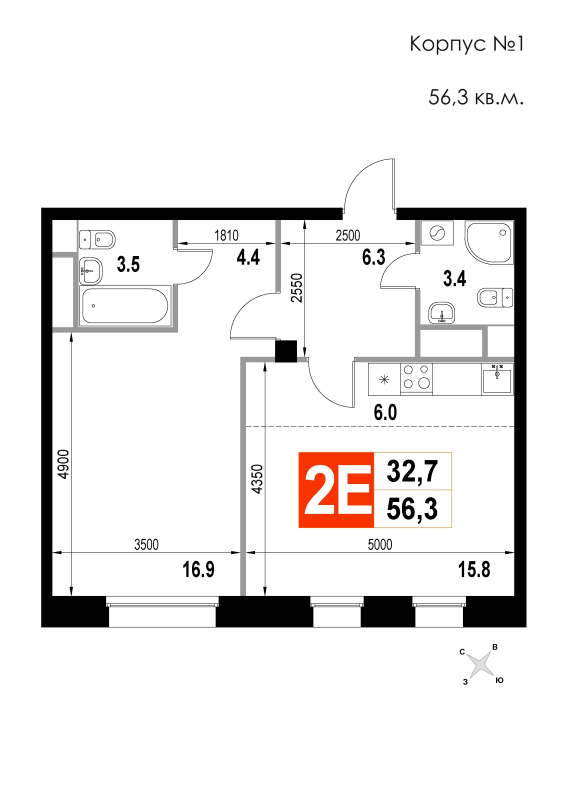 Продажа 1-комн квартиры в новостройке Мытищи г., Пионерская ул.,  к. 2.1