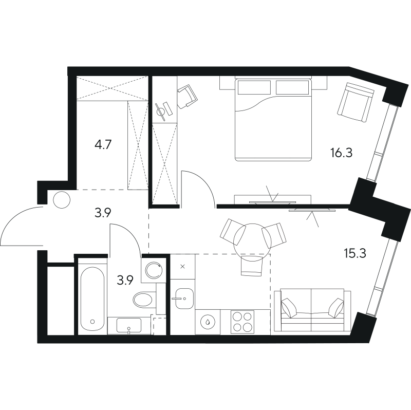 Продажа 1-комн квартиры в новостройке Москва г., Ярцевская ул.,  к. 1
