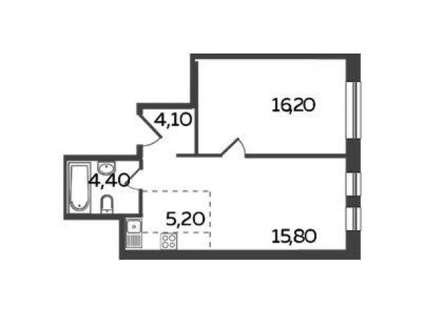 Планировка ЖК Twin House, 16.2 м2