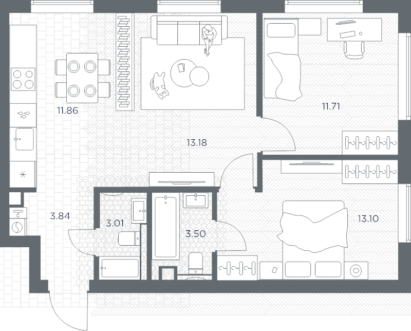 Продажа 2-комн квартиры в новостройке Москва г., Веткина ул.,  к. Башня-А