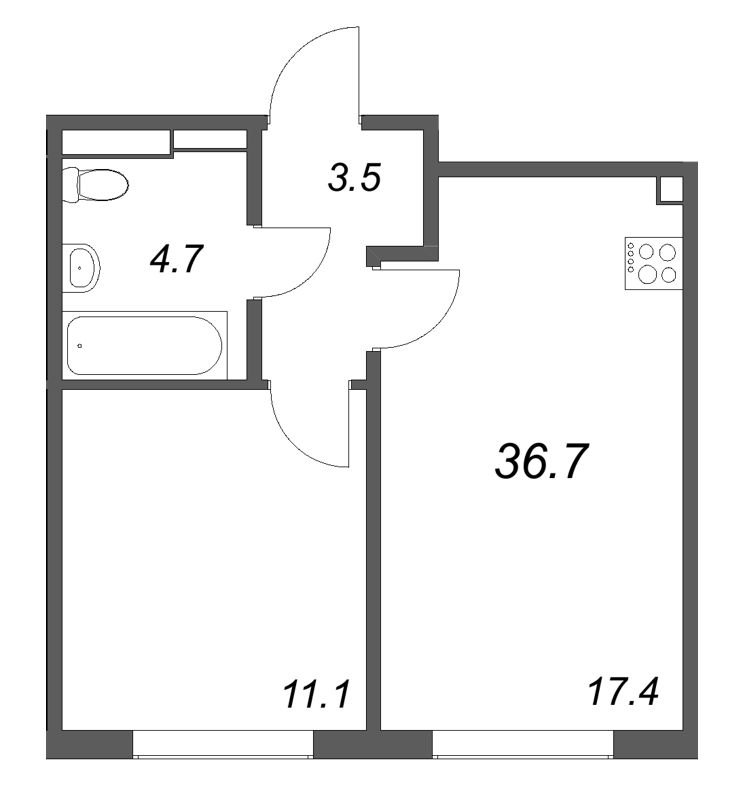 Продажа 1-комн квартиры в новостройке Шушары п., Пулковское ш.,  к. 4