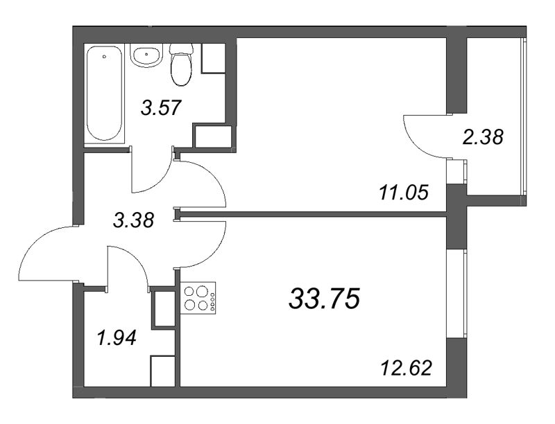 Продажа 1-комн квартиры в новостройке Санкт-Петербург г., Тамбасова ул.,  к. 2.1