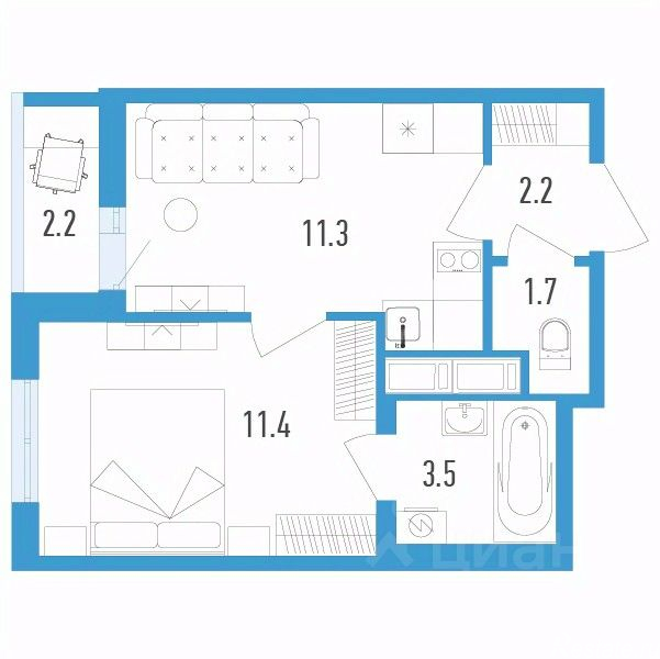 Продажа 1-комн квартиры в новостройке Витебский пр-кт
