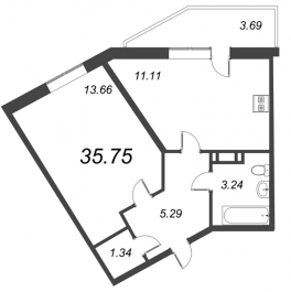 Продажа 1-комн квартиры в новостройке Новое Девяткино д., Лесная ул.,  к. 1