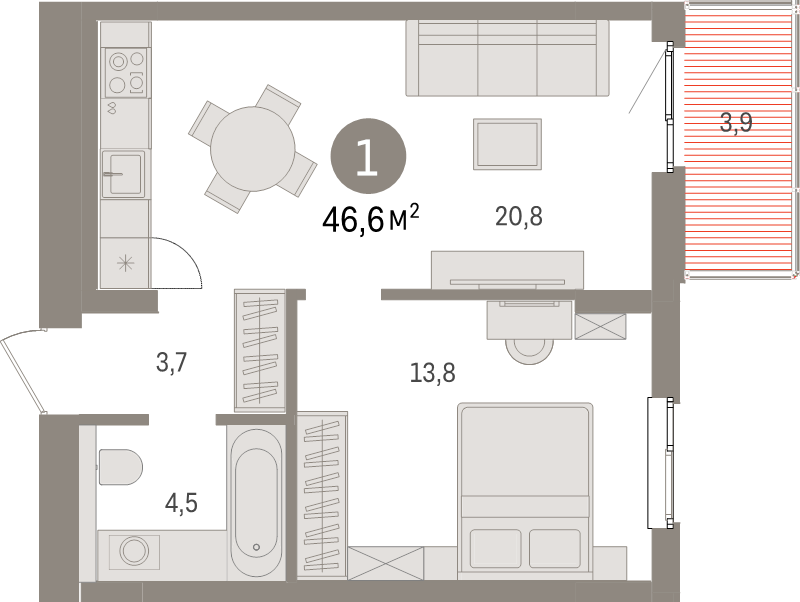 Продажа 1-комн квартиры в новостройке Новоселье п., Петропавловская ул.,  к. 3