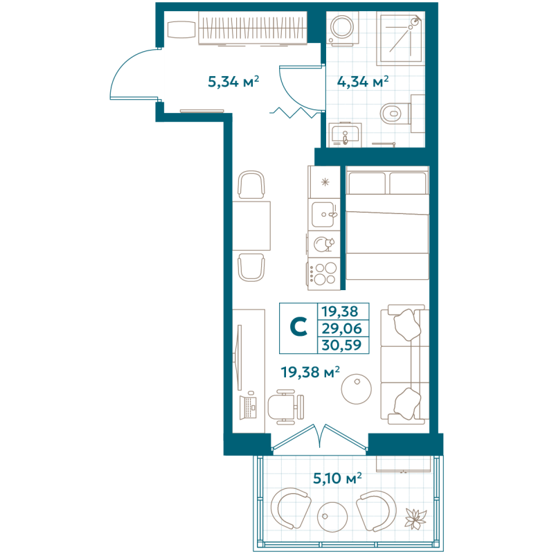 Продажа студии Москва г., Новоостаповская ул.,  к. Flow