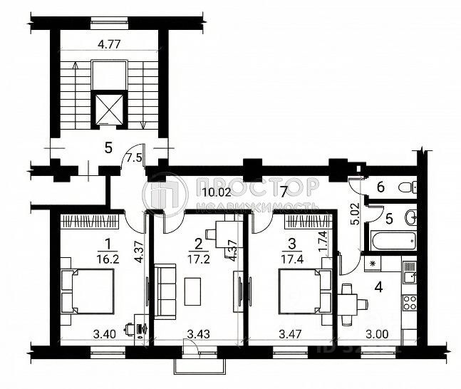 Продажа 3-комн квартиры на вторичном рынке улица Трофимова, 31